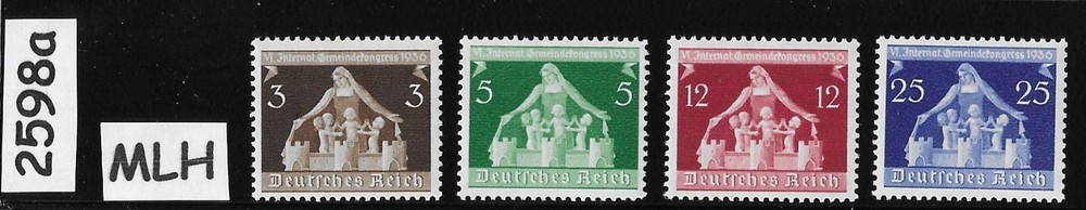 MLH Stamp set Sc 473-476 Mother & Children Germany Third Reich 1936 WWII #2598a