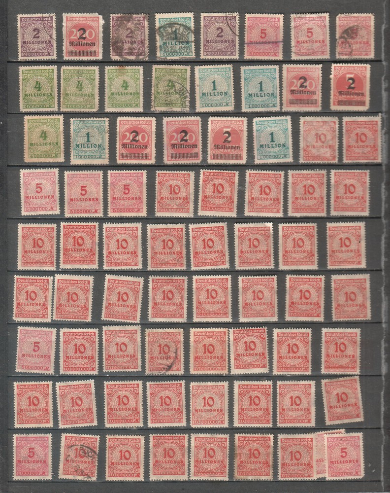 Germany lot of 73 MNH MH & used stamps cancels dates locations inflation