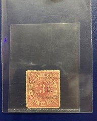 Wurttemberg 1869 3 Kreuzer Rose Red Used Stamp Germany States Drei Kreuzer