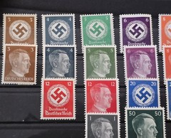 WW2 Nazi German Third Reich NSDAP Swastika Hitler Head Stamp Set Matched Denoms