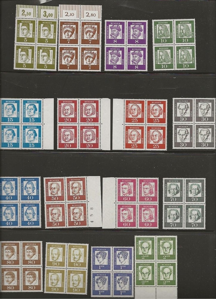 Germany mint never hinged 824-829 in blocks of 4