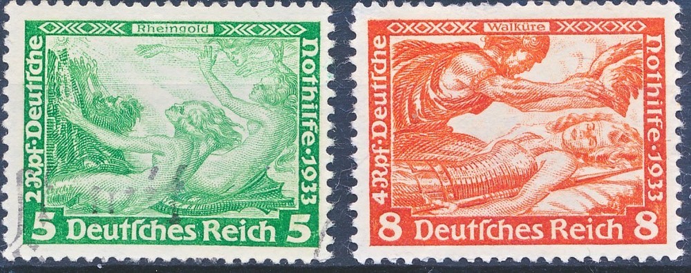 GERMANY Scott#s B51 (used) & B53 (MVLH) 1933