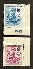 Travelstamps: 1942 Bohemia and Moravia SC B11-B12 Nurse & Wounded Soldier MNH OG