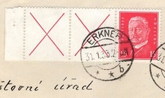 Germany X Selvage x 2 + 15p Hindenburg Zusammen + 5p Erkner 1933 Cover 1h