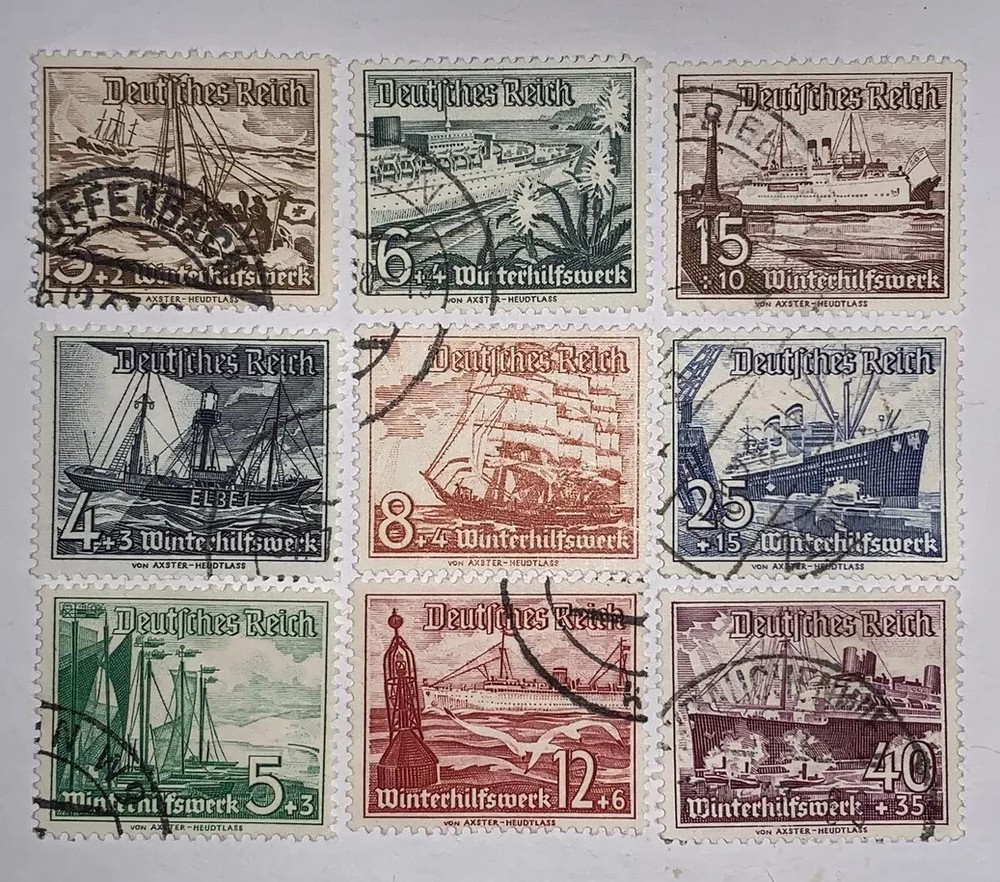 TRAVELSTAMPS: 1937 GERMANY STAMPS SCOTT #B107-B115 3rd REICH USED NG