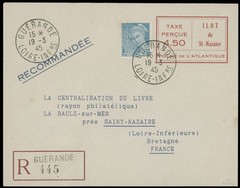 1945, WWII GERMAN OCCUPATION OF FRANCE-ST.NAZAIRE STATIONERY ENVELOPE 4.50FR