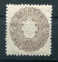 Saxony 19 Usual Slightly Ironed ** MNH POSTFRISCH (80703