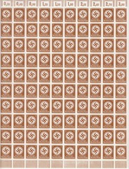Stamp Germany Official Mi 166 Sheet 1942 WWII Dienst Fascism War MNH