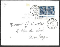 German Occupation Dünkirchen 1940 MI 3 on cover signed Brun VF