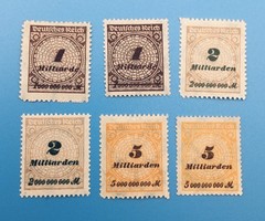 Germany / Weimar Deutsches Reich Hyperinflation OVP Surcharged Stamp Lot 1923 MH