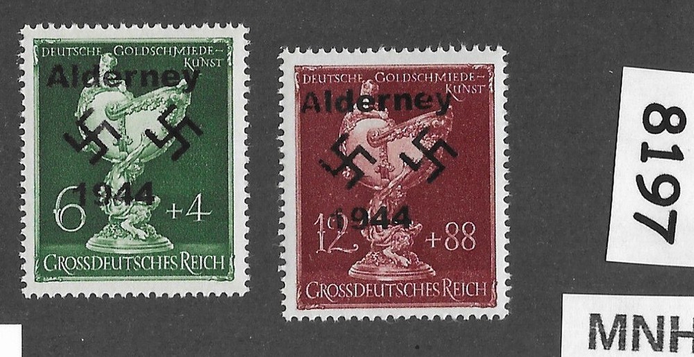 MNH stamp set B286-287 Modern Fantasy Overprints Dresden Goldsmith society #8197