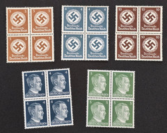 WW2 German Third Reich Nazi Stamp Blocks Adolf Hitler + NSDAP Swastika Officials