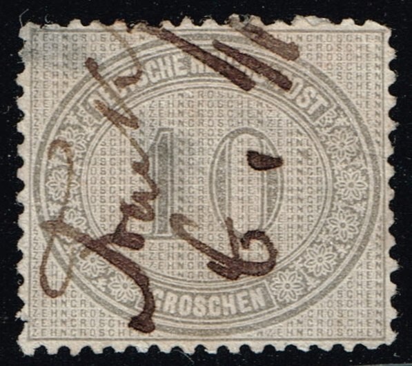 Germany Scott #12 Used Fault Pen Cancel 10gr Gray SCV $165