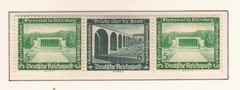 Germany – 1937 ZdMiNr. W120, 5pf+6pf+5pf, Modern Buildings, se-tenant strip of 3