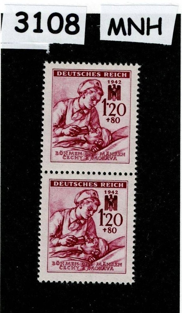 MNH Stamps B12 1942 Germany WWII / Red Cross Nurse with Wounded soldier #3108
