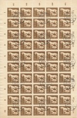 Stamp Germany Mi 899 Sc B283 Sheet 1944 WWII Reich Brown Ribbon Horse Munich CTO