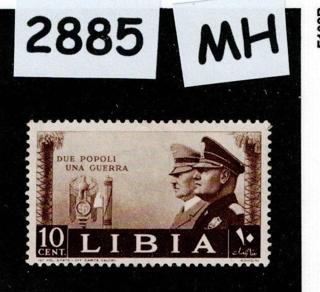 Stamp Sc 96 Hitler & Mussolini Pact of steel Germany & Italy Libya WWII #2885