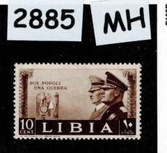 Stamp Sc 96 Hitler & Mussolini Pact of steel Germany & Italy Libya WWII #2885