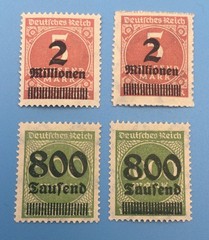 Germany / Weimar Deutsches Reich Hyperinflation OVP Surcharged Stamp Lot 1923 MH
