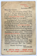 WW1 Anti-German Propaganda Postcard Humour Message from Kaiser Wilhelm 1914