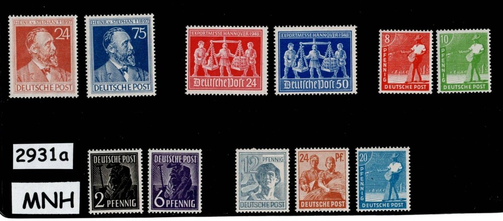 MNH stamps Deutsche Post 1946-1948 Post WWII Occupied Germany #2931a