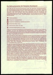 GERMANY FOLDER BDPH 1987 CHRISTMAS – X-MAS – ONLY FOR MEMBERS !!!