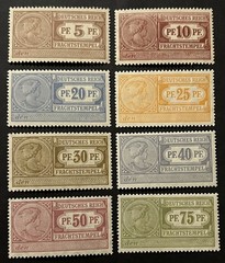 Travelstamps: Germany Fiscal Stamps – Freight Tax – Lot of 8 Mint MNH OG