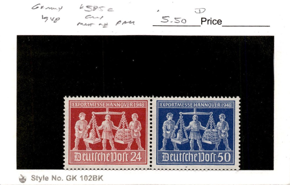Germany, Postage Stamp, #585c Pair Mint NH, 1948 Hanover Fair (AB)