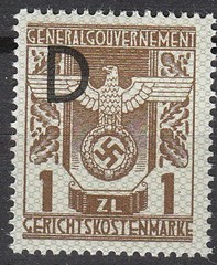 Stamp Germany Poland General Gov’t Revenue WWII Emblem War Document Set MNH