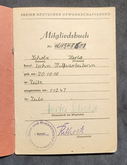 Post WW2 FDGB Members book w Revenue Stamps Free German Trade Union Federation