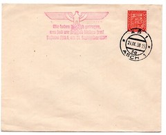 1938 Sudetenland, Asch on cover, Propaganda cancel in red, CTO