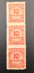Germany Stamp Block of Three (3) 10 Millionen MNH (Uncancelled)