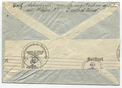 1941 Germany Airmail Cover to Brooklyn NY Censored Wehrmacht Tape