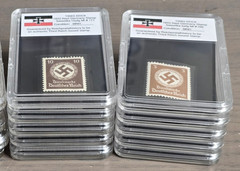 Third Reich WWII Nazi German Swastika NSDAP Stamp Collection w Hard Slab Case