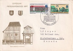 GERMANY DDR 1977 FIRST DAY COVER, LEIPZIG SPRING FAIR, FAIR BUILDING BOOKFAIR