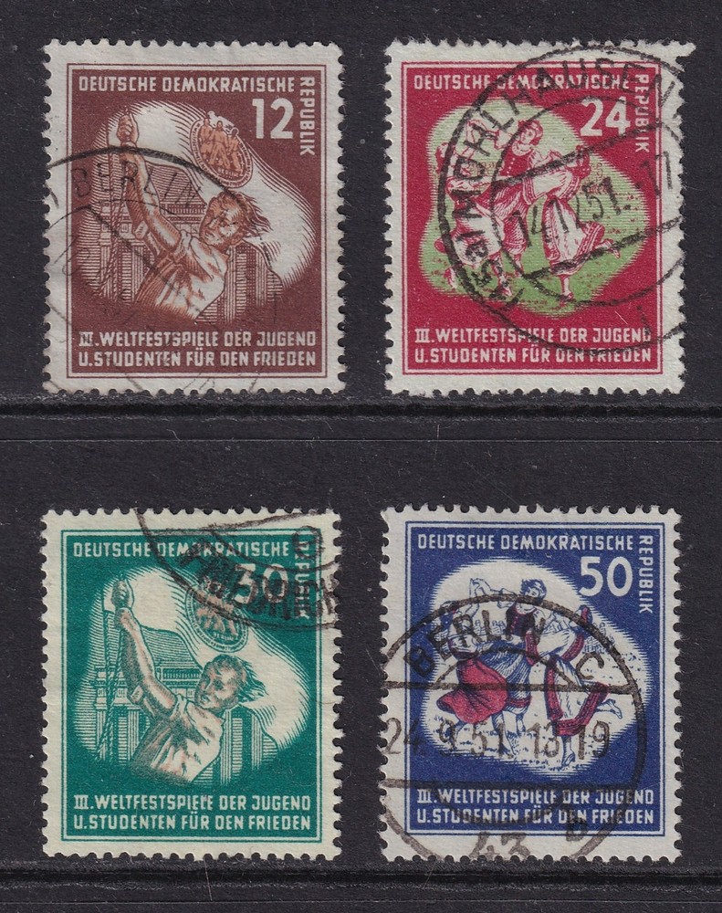 EAST GERMANY 1951 Youth Festival set of 4 SG E46-E49 Used (CV £29)