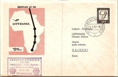 Germany First Flight 1962 Lufthansa – Frankfurt To Nairobi – J37527