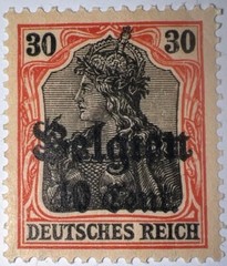 Travelstamps: Germany Offices in Belgium Stamps WWII, 40c OP Mint MOGNH Wmk