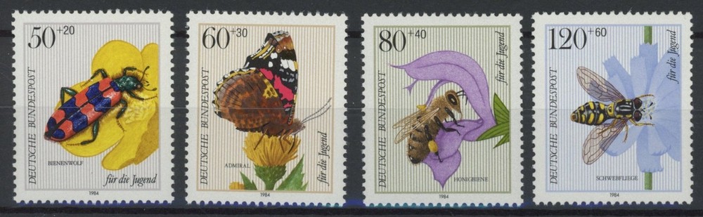 Germany 1984 : Insects – Good Set Very Fine MNH Stamps