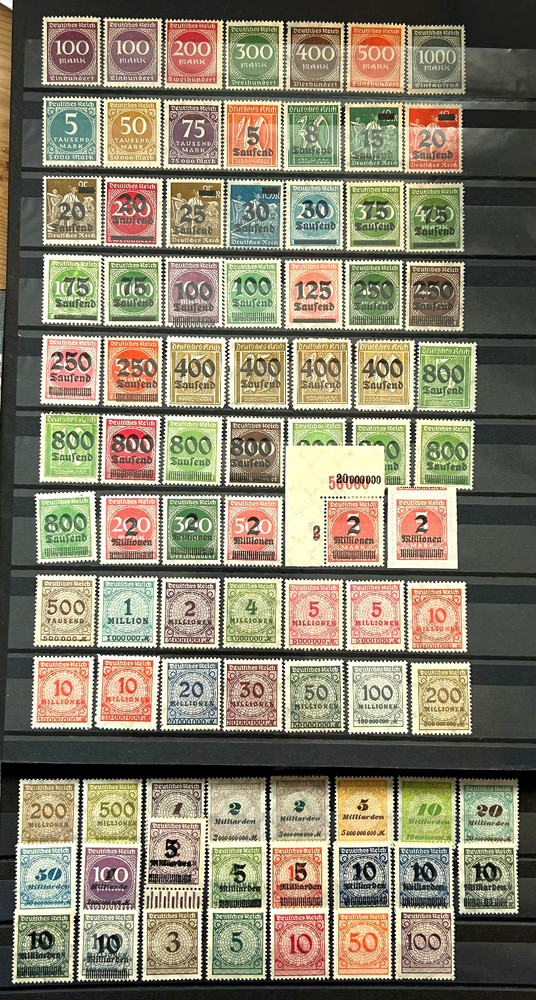 1923 German Reich Classic Stamps part of year set o/print inflation MNH/MH* /706