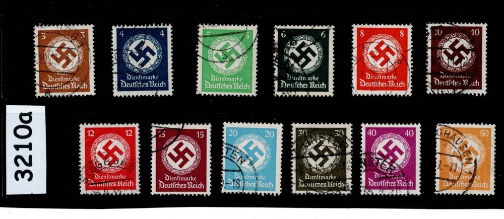 Stamp set Sc 080-091 Complete Used WWII official Swastika 1934 issues #3210a