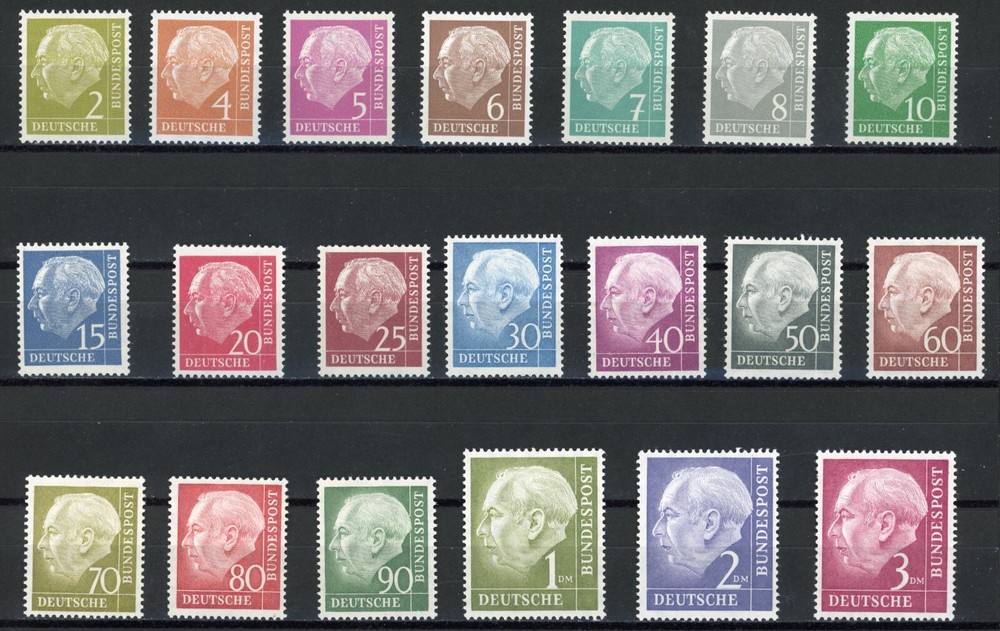 Germany 1954-1960 Theodor Heuss Scott# 702-721 Mint XF OG Never Hinged Gem