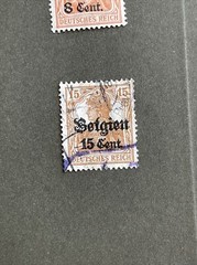 GERMANY BELGIUM WWI OCCUPATION 9 Pcs Different Stamps