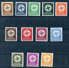 GERMANY 3rd REICH 1934 OFFICIAL SET SCOTT O80-O91 PERFECT MNH