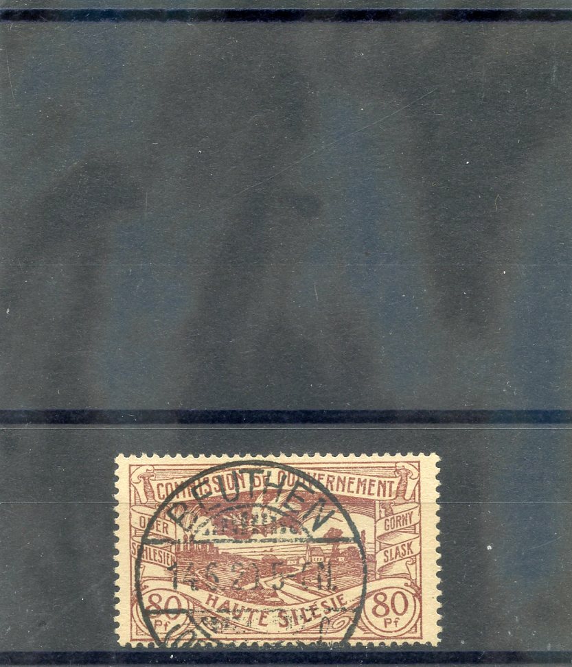UPPER SILESIA Sc 27(MI 25a)F-VF USED 1920 80pf RED CARMINE $40