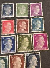 Germany WWII Hitler Head Definitive Stamp Set 1937-44 MNH Complete High Values