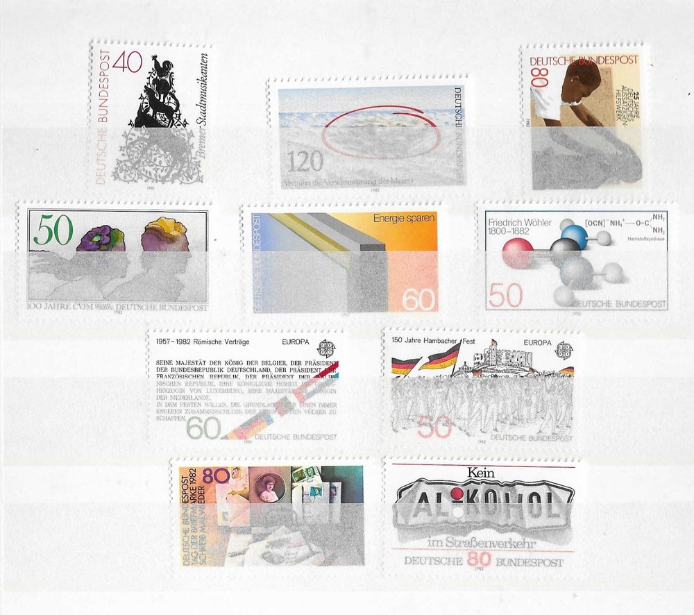Germany 1982 Set 260603#10 (MNH, see scan). Perfect quality. SCV $8.55 (2007).