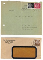 Germany. Lot of five postal items. Canceled 1930-1938. Rare. GE1.(BDR/ENV)