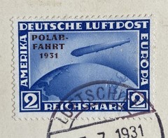 GERMANY 1931 456-458 SET each single franking ZEPPELIN ITEM POLAR TRIP (H6941