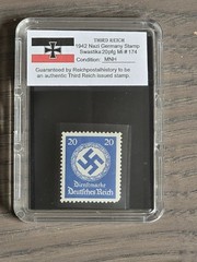Third Reich WWII Nazi German Swastika NSDAP Stamp Collection w Hard Slab Case